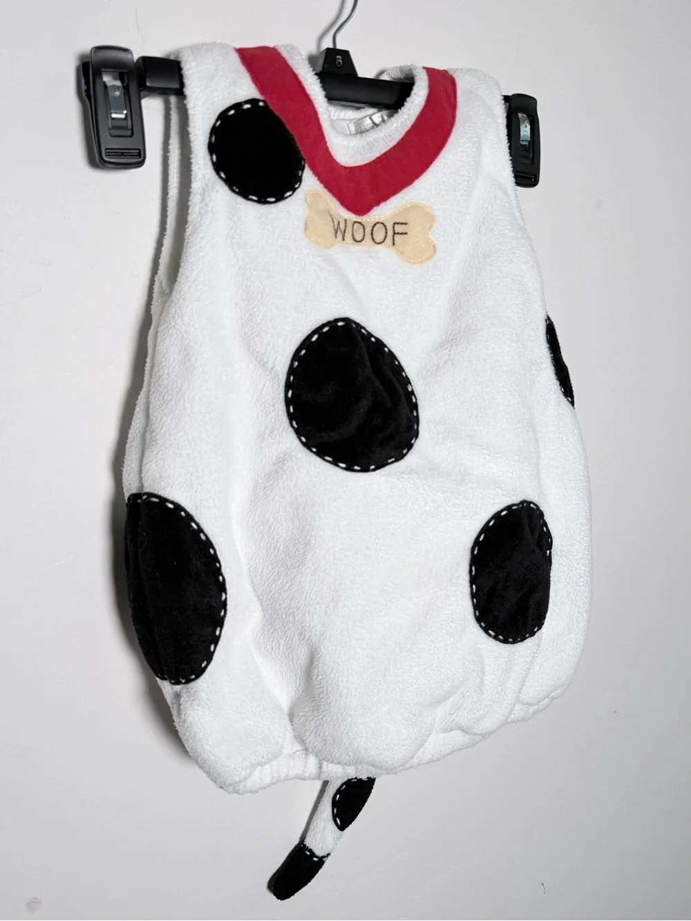 Pottery Barn Kids White and Black Dalmatian Costume with Red Collar Accent